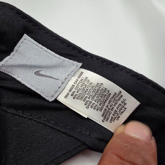 Vintage Nike Black Adjustable Mens Visor Hat Sportswear Classic Retro Dad Cap - Picture 5 of 7